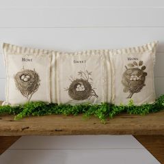 Home Sweet Home Bird Nests Lumbar Pillow