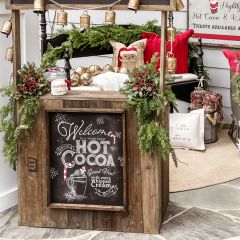 Hot Cocoa Farmhouse Canvas Chalkboard Sign