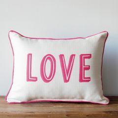 Hot Pink Love Rectangle Accent Pillow