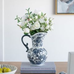 Hues Of Blue Patterned Porcelain Milk Pitcher