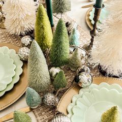 Hues Of Green Bottle Brush Tree 8 Inch