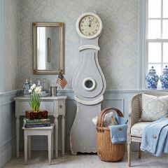 HUGE Distressed Mora Clock Grey and White
