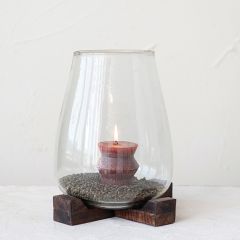 Hurricane Glass With Criss Cross Base