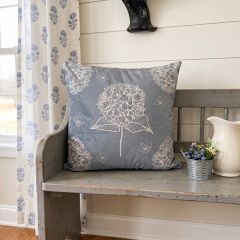 Hydrangea Bloom Blue Accent Pillow Cover