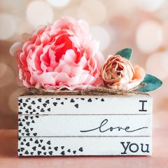 I Love You Decorative Book Stack