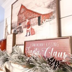 I Saw Mommy Red Framed Christmas Sign