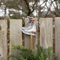 Ice Skates Metal Wreath Hanger
