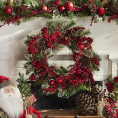 Iced Berry and Ornament Holiday Wreath
