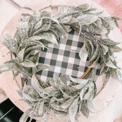 Iced Laurel Leaf Candle Ring Wreath Set of 3