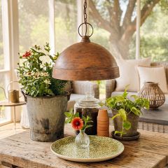 Industrial Chic Pendant Light Vintage Copper