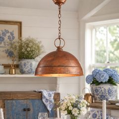 Industrial Chic Pendant Light Vintage Copper