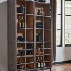 Industrial Elegance Display Cabinet Unit