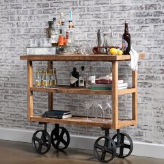 Industrial Farmhouse 3 Tier Bar Cart