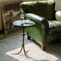 Industrial Farmhouse Round Accent Table