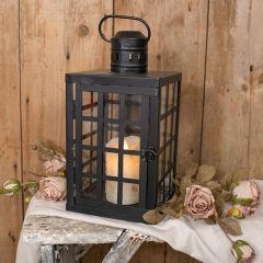 Industrial Farmhouse Windowpane Candle Lantern