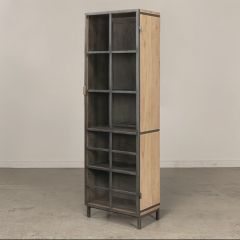 Industrial Farmhouse Wood and Metal Display Cabinet