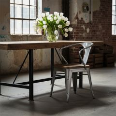 Industrial Flair Wood and Metal Chair