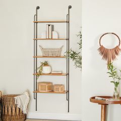 Industrial Wood and Metal Wall Shelf