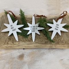 Inspirational Ceramic Star Ornaments Set of 3