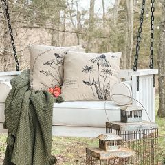 Inspirational Floral Linen Blend Accent Pillows Set of 2