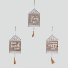 Inspirational House Shaped Ornaments Set of 3