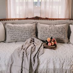 Linen Print Lumbar Pillow