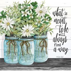 Inspirational Mason Jar Floral Canvas Wall Art