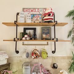 Iron and Wood Wall Shelf