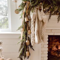 Iron Bells on Rope Hanger