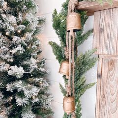 Iron Bells on Rope Hanger