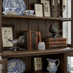 Iron Bird On Branches Statuette Set of 2