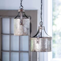 Large Iron Faux Aged Pendant Lamp