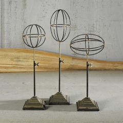 Iron Orb On Adjustable Stand Set of 3