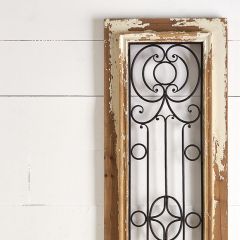 Iron Scroll and Wood Wall Panel
