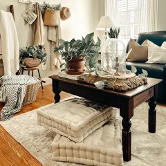 Ivory Classic Cottage Square Floor Cushion