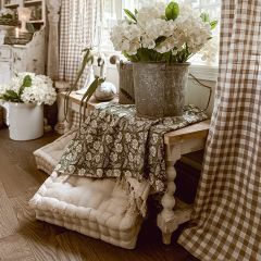 Ivory Classic Cottage Square Floor Cushion
