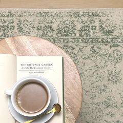 Ivory/Sage Floral Accent Rug