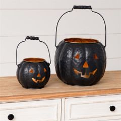 Jack O Lantern Bucket Set of 2