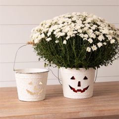 Jack O Lantern Textured Bucket Set of 2