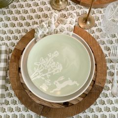 Jack Rabbit Green Ceramic Dinner Plate