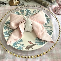 Jack Rabbit With Blue Flowers Dinner Plate