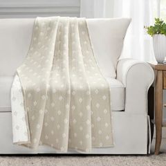 Jacquard Leaf Kantha Stitch Throw