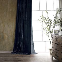 Jewel Tone Faux Silk Velvet Curtain Panel