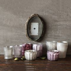 Jewel Tone Mercury Glass Candle Holders Set of 8