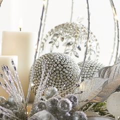 Jeweled Clear Glass Ball Ornament