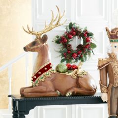 Jeweled Reindeer Statue