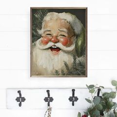 Jolly Green Hat Santa With Glasses Wall Art