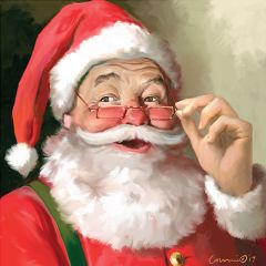 Jolly Santa Canvas Wall Art