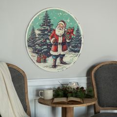 Jolly Santa Tree Farm Metal Sign