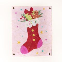 Jolly Stocking Paper Wall Art
